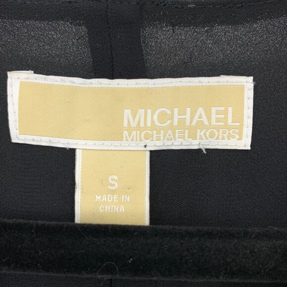 Michael Kors Top Women's Size Small Twist Front V Neck Sleeveless Black - Picture 5 of 6